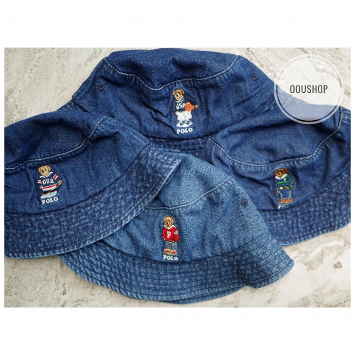 POLO RALPH LAUREN POLO BEAR DENIM BUCKET HAT