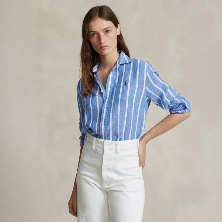 POLO RALPH LAUREN WOMEN STRIPED COTTON SHIRT