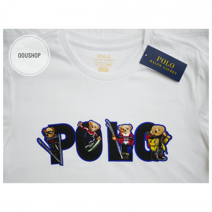 POLO RALPH LAUREN SKI BEAR LOGO COTTON JERSEY TEE