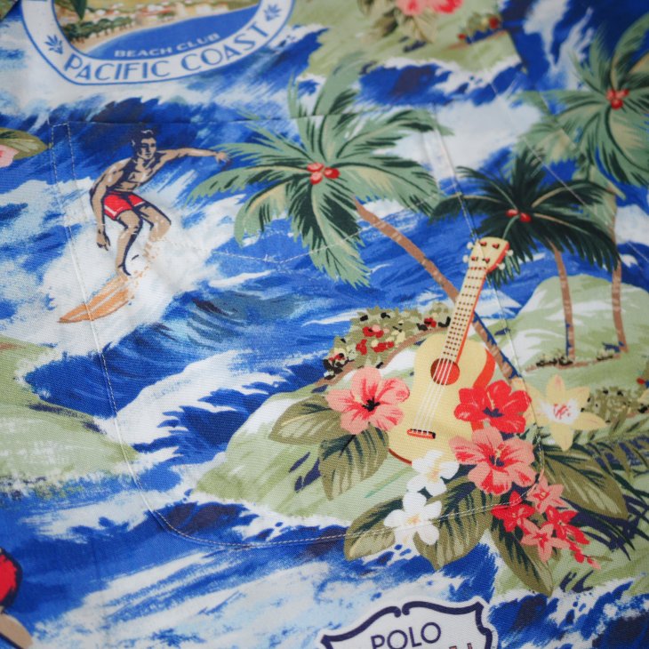 POLO RALPH LAUREN CLASSIC FIT BEACH-PRINT CAMP SHIRT