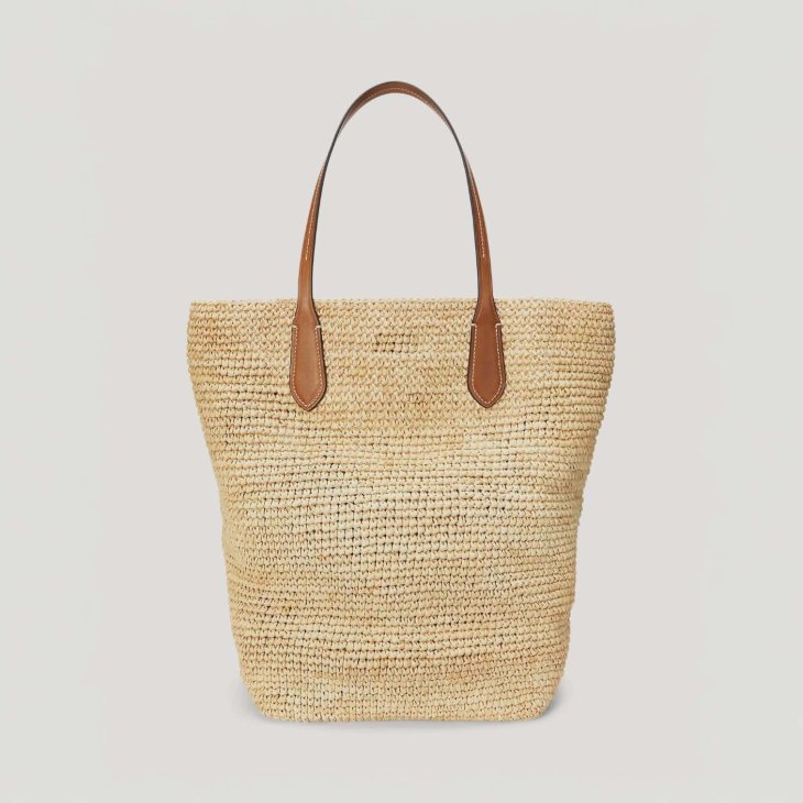 POLO RALPH LAUREN BIG PONY RAFFIA LARGE TOTE