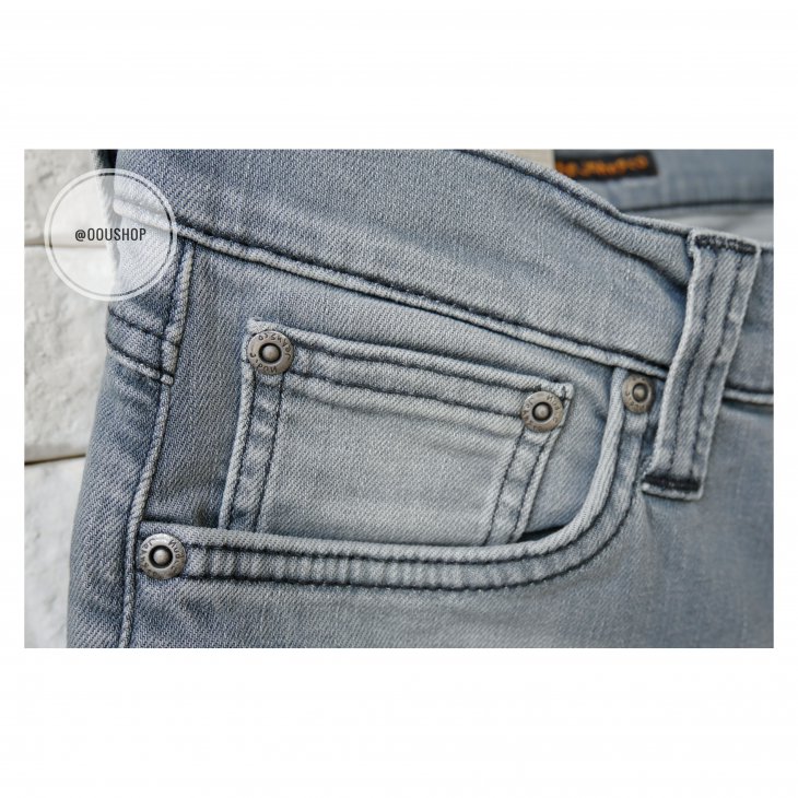 NUDIE JEANS TIGHT LONG JOHN SKINNY FIT STRETCH DAMASKUS STEEL
