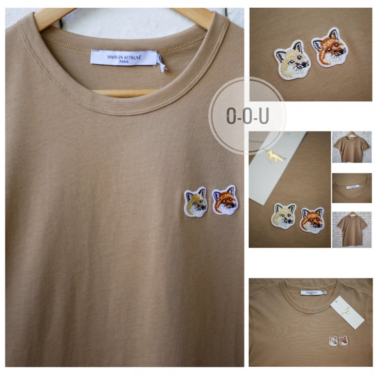 MAISON KITSUNE TEE-SHIRT DOUBLE FOX HEAD PATCH