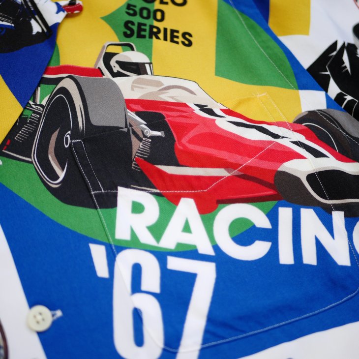 POLO RALPH LAUREN CLASSIC FIT RACING-PRINT CAMP SHIRT