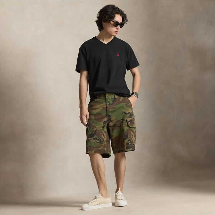 POLO RALPH LAUREN CUSTOM SLIM FIT JERSEY V-NECK T-SHIRT