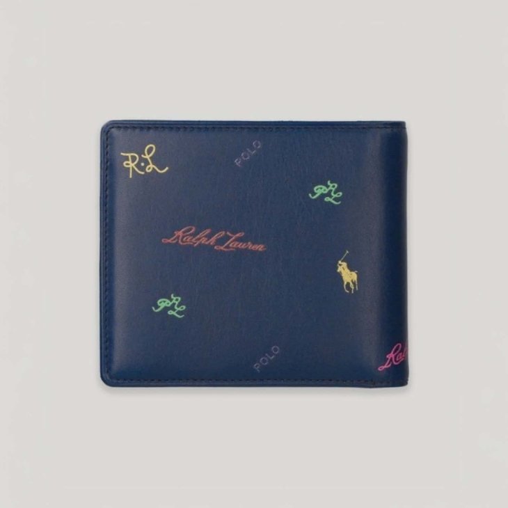 POLO RALPH LAUREN MULTICOLOR LOGO LEATHER WALLET