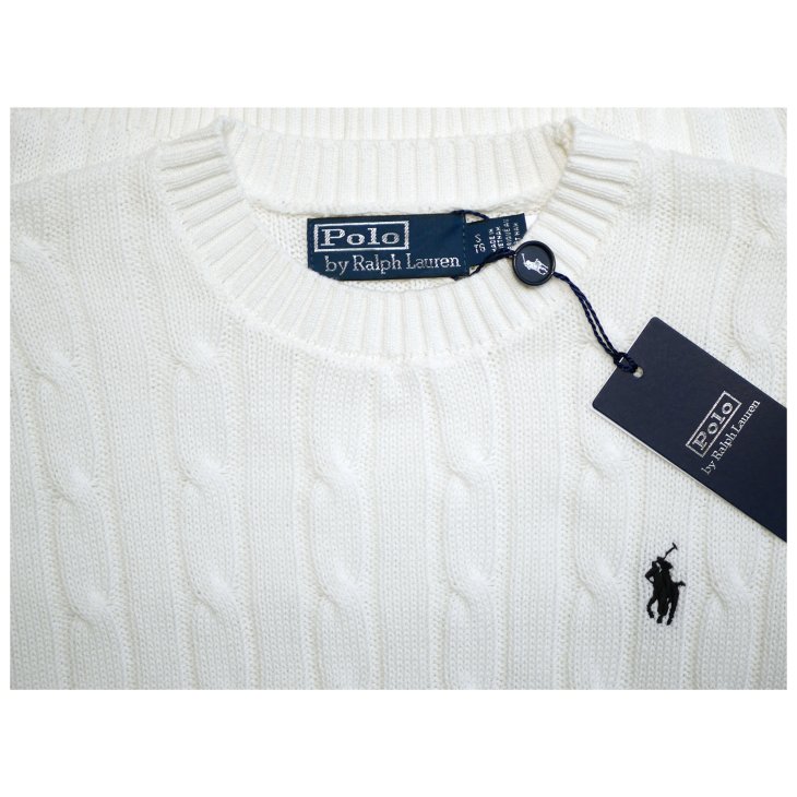 POLO RALPH LAUREN WOMEN COTTON CABLE SHORT SLEEVE JUMPER