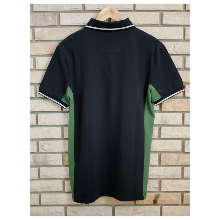 HACKETT ASTON MARTIN RACING Duo-tone cotton-blend short-sleeved polo shirt