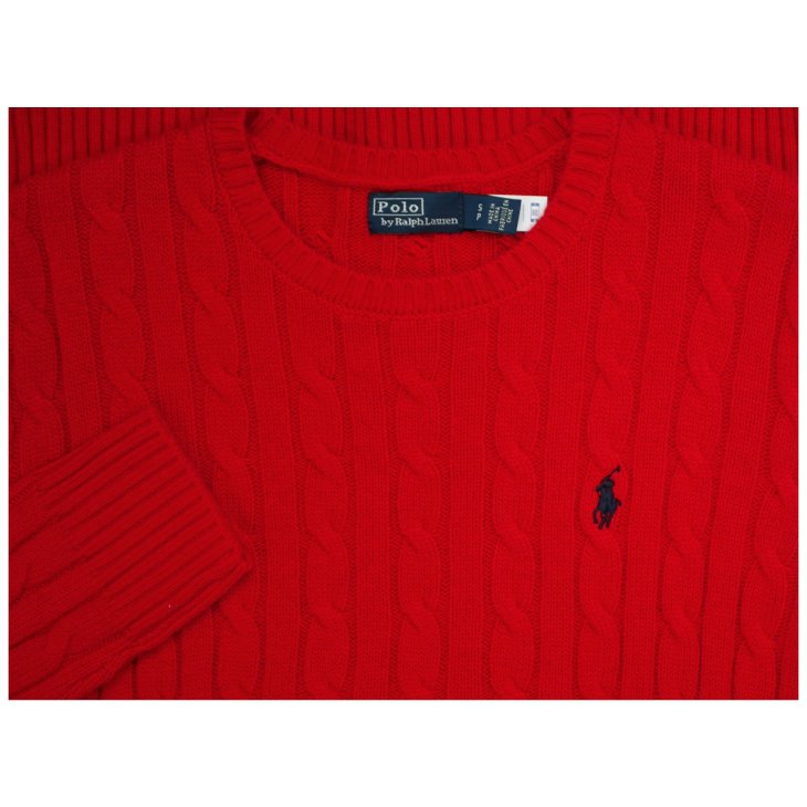 POLO RALPH LAUREN WOMEN CABLE-KNIT COTTON CREWNECK SWEATER