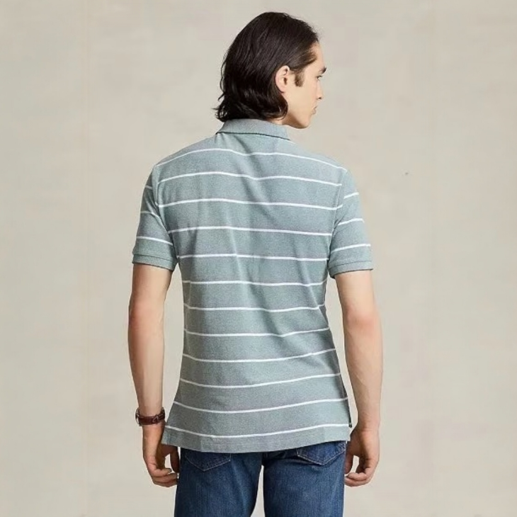 POLO RALPH LAUREN CLASSIC FIT STRIPED MESH POLO SHIRT