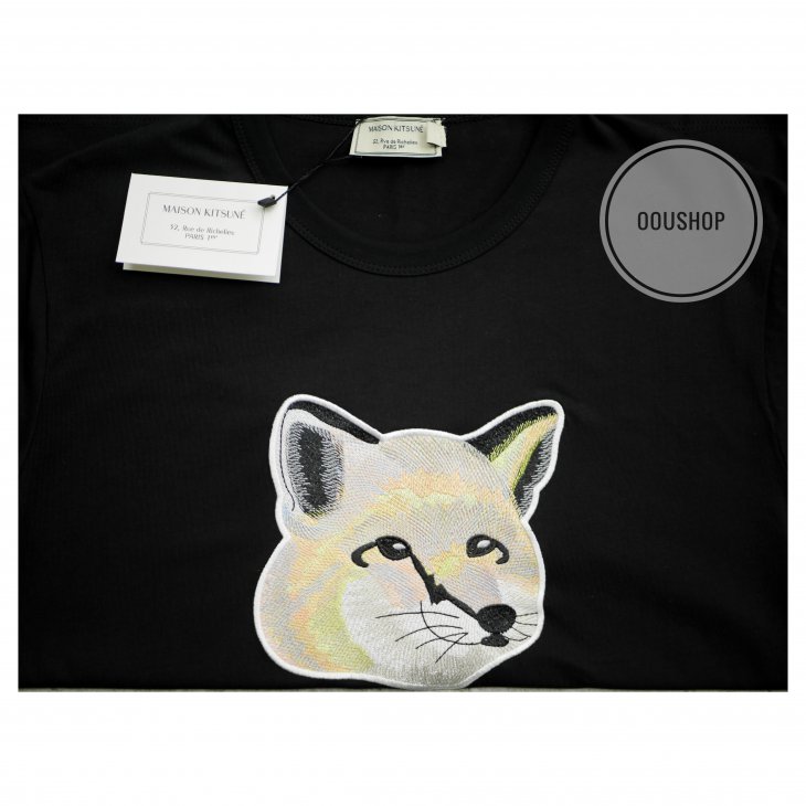 MAISON KITSUNE TEE-SHIRT PASTEL FOX HEAD EMBROIDERY