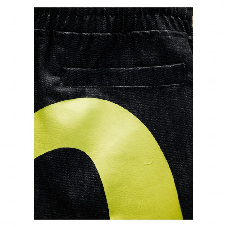 EVISU DAICOCK PRINTED DENIM SHORTS