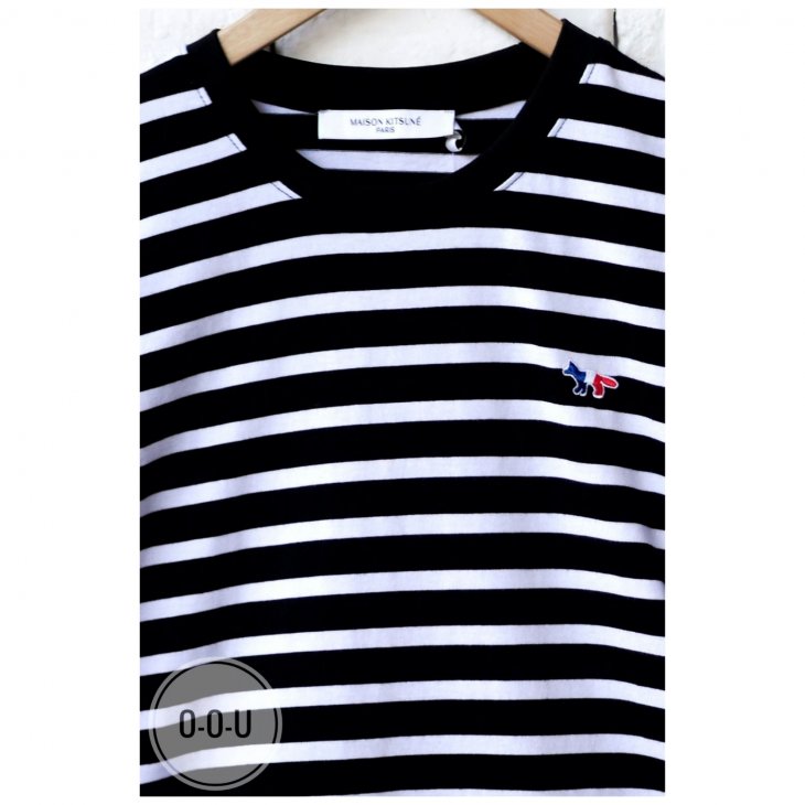 MAISON KITSUNE TRICOLOR FOX  PATCH MARIN TEE-SHIRT