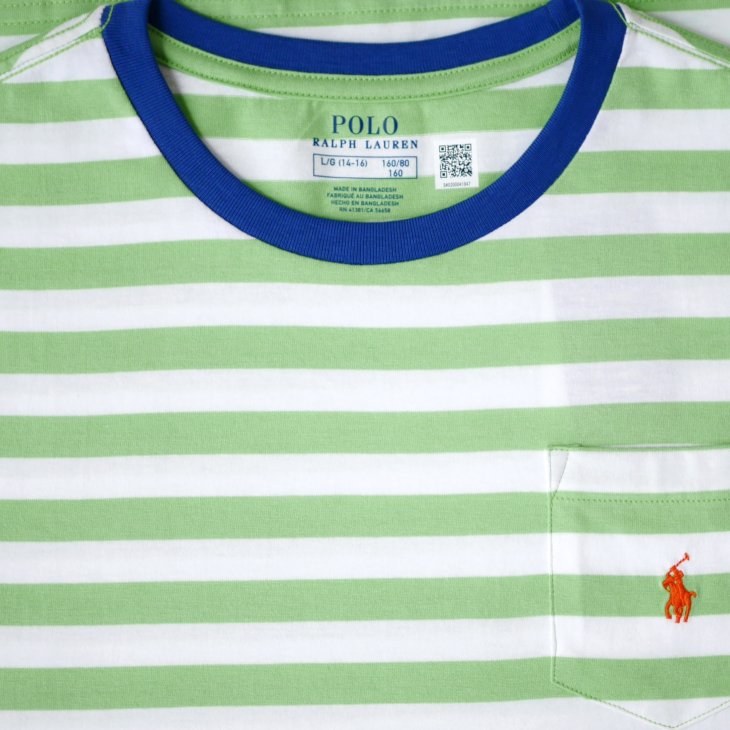 POLO RALPH LAUREN BOYS STRIPED COTTON JERSEY POCKET TEE