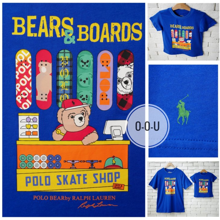 POLO RALPH LAUREN POLO BEAR KIDS COTTON JERSEY T-SHIRT
