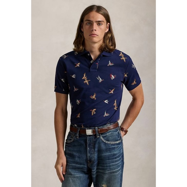 POLO RALPH LAUREN CUSTOM SLIM DUCK PRINT MESH POLO SHIRT