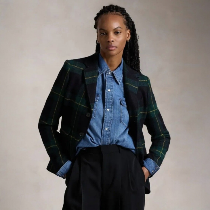 POLO RALPH LAUREN PLAID WOOL TWILL BLAZER