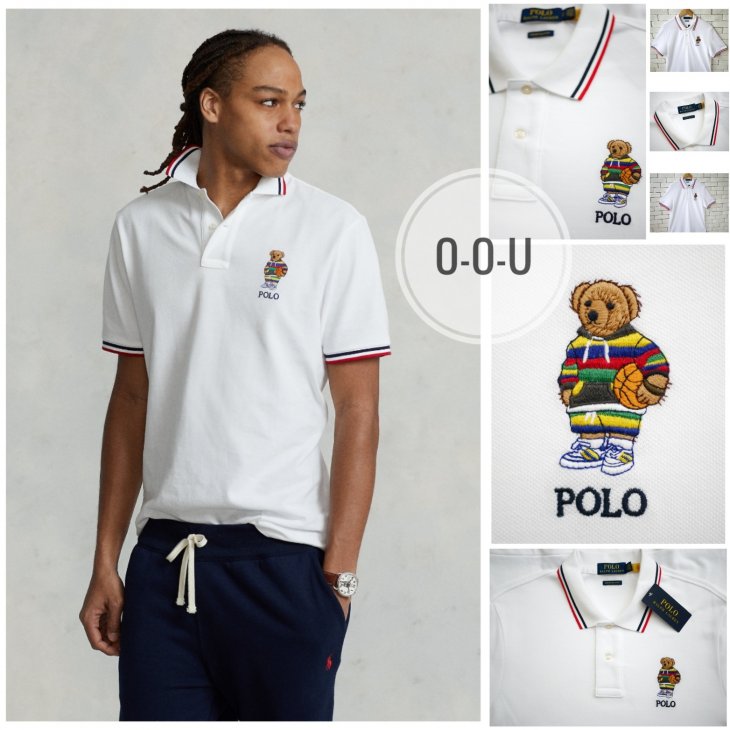 POLO RALPH LAUREN CUSTOM SLIM FIT POLO BEAR MESH POLO SHIRT