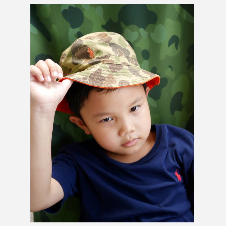 POLO RALPH LAUREN KIDS REVERSIBLE CAMO-PRINT BUCKET HAT