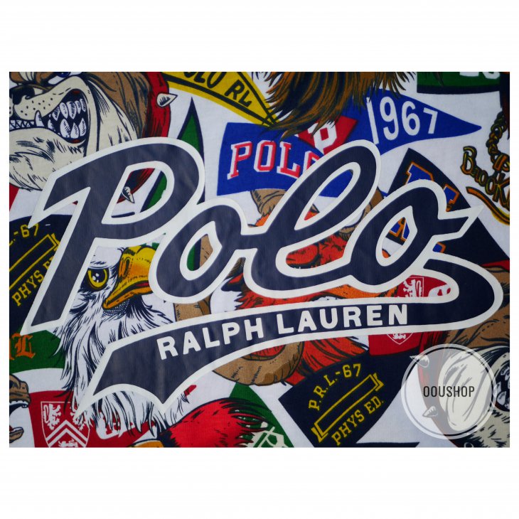POLO RALPH LAUREN BOYS COTTON YALE 2 VARSITY  PENNANT T-SHIRT