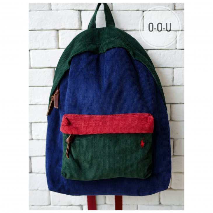 POLO RALPH LAUREN COLOR BLOCKED CORDUROY BACKPACK