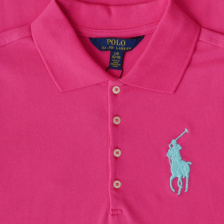 POLO RALPH LAUREN GIRLS BIG PONY COTTON MESH POLO DRESS