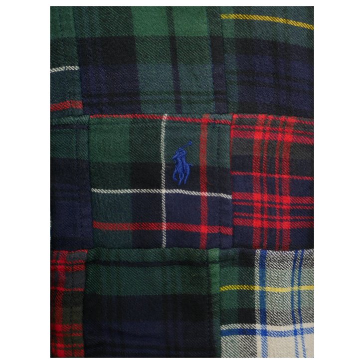 POLO RALPH LAUREN BOYS PATCHWORK PLAID BRUSHED FLANNEL SHIRT