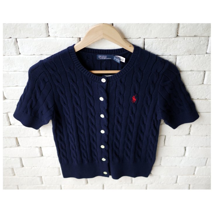 POLO RALPH LAUREN CABLE KNIT SHORT SLEEVE CARDIGAN