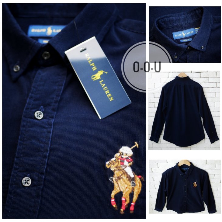 POLO RALPH LAUREN CUSTOM FIT POLO BEAR CORDUROY SHIRT