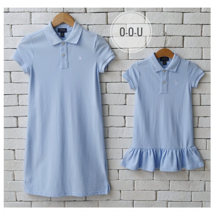 POLO RALPH LAUREN GIRLS COTTON STRETCH MESH POLO DRESS