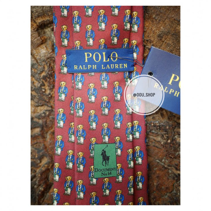 POLO RALPH LAUREN BEAR SILK NARROW TIE