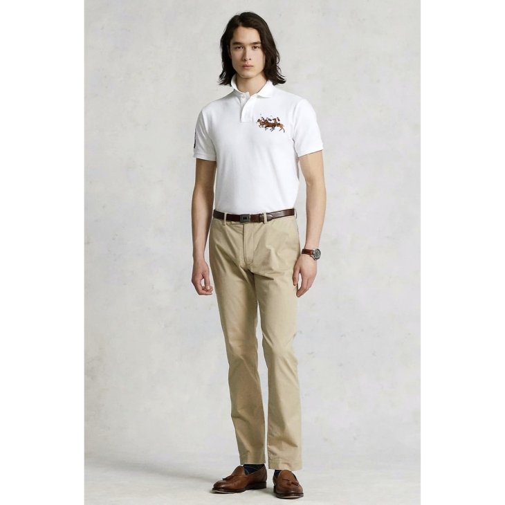POLO RALPH LAUREN CUSTOM SLIM FIT TRIPLE PONY POLO SHIRT