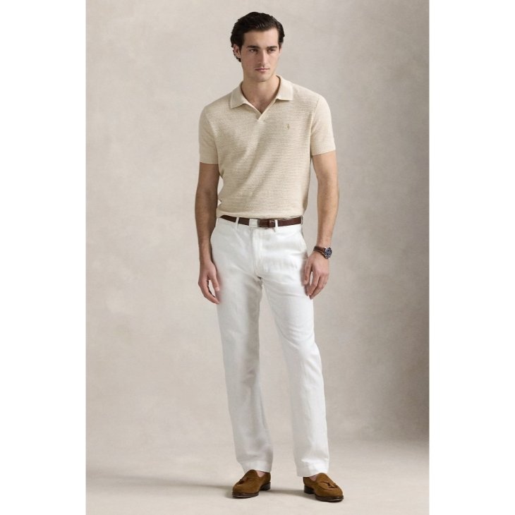 POLO RALPH LAUREN TEXTURED COTTON-LINEN SWEATER