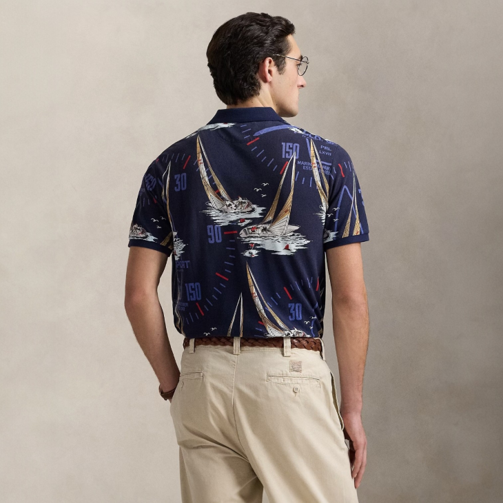 POLO RALPH LAUREN CLASSIC FIT NAUTICAL MESH POLO SHIRT