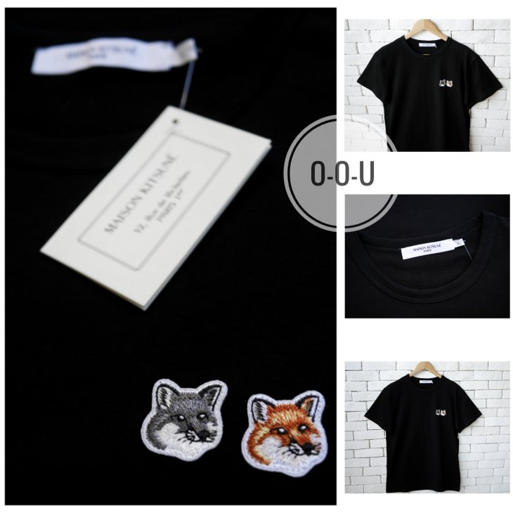 MAISON KITSUNE TEE-SHIRT DOUBLE FOX HEAD PATCH