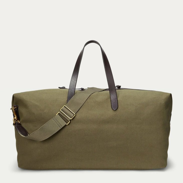 POLO RALPH LAUREN LEATHER-TRIM CANVAS DUFFEL