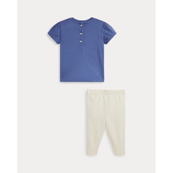POLO RALPH LAUREN BABY GIRL SAILING BOAT JERSEY TEE & LEGGING SET