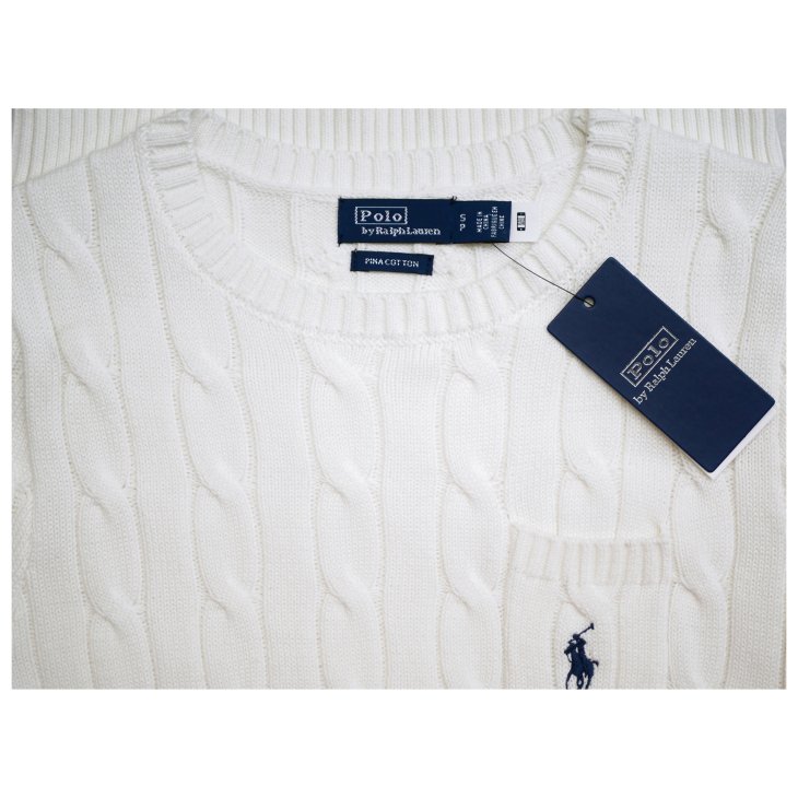 ️POLO RALPH LAUREN WOMEN CABLE-KNIT COTTON SHORT-SLEEVE SWEATER