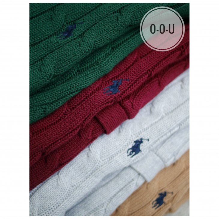 POLO RALPH LAUREN KIDS CABLE-KNIT COTTON V-NECK CARDIGAN