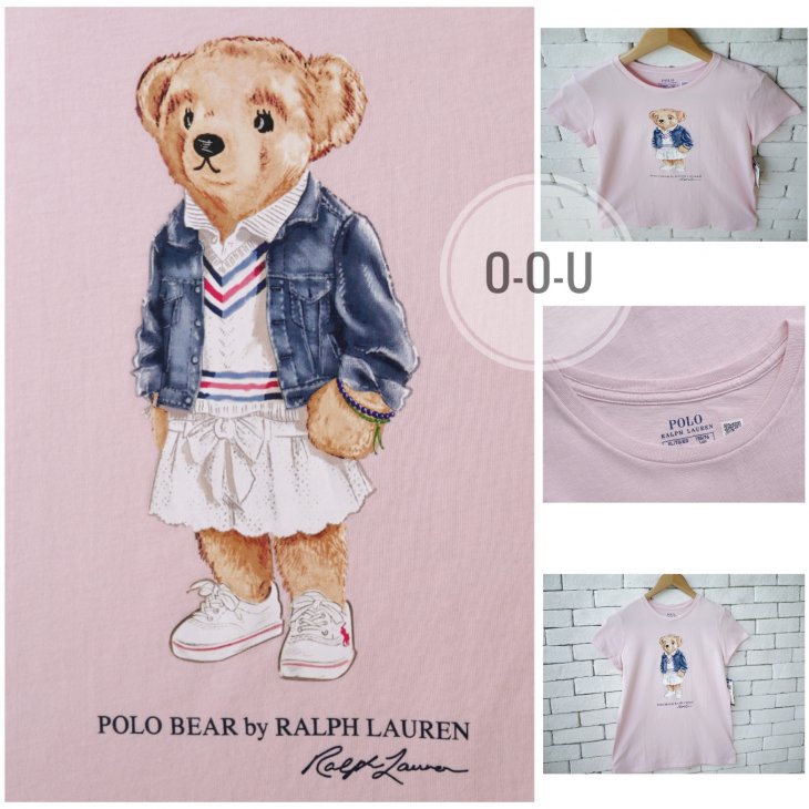 POLO RALPH LAUREN GIRLS POLO BEAR COTTON T-SHIRT