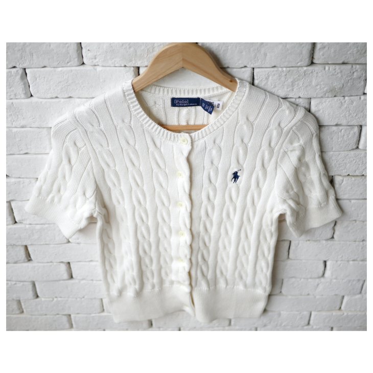 POLO RALPH LAUREN CABLE KNIT SHORT SLEEVE CARDIGAN