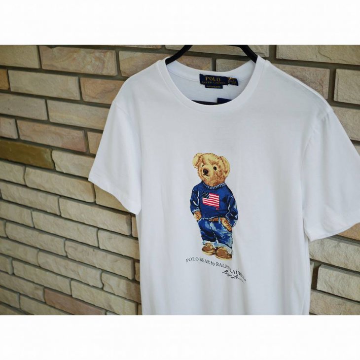 POLO RALPH LAUREN FLAG BEAR COTTON T-SHIRT