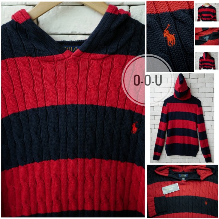 POLO RALPH LAUREN GIRLS CABLE-KNIT HOODIE