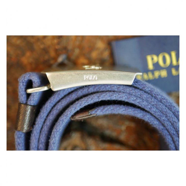 POLO RALPH LAUREN WEBBED BELT IN WASH NAVY