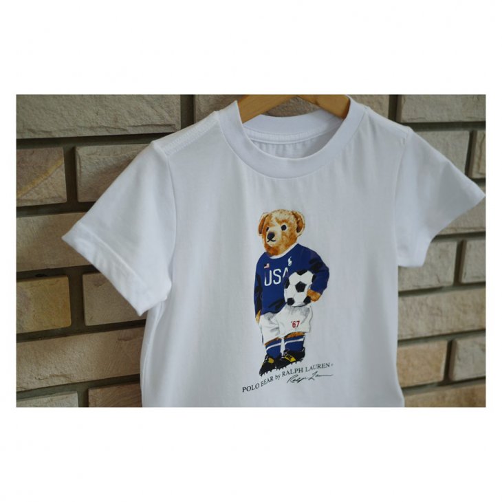 POLO RALPH LAUREN FOOTBALL BEAR COTTON TEE