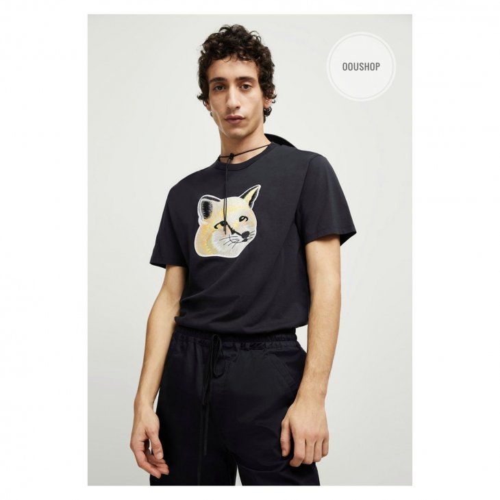 MAISON KITSUNE TEE-SHIRT PASTEL FOX HEAD EMBROIDERY