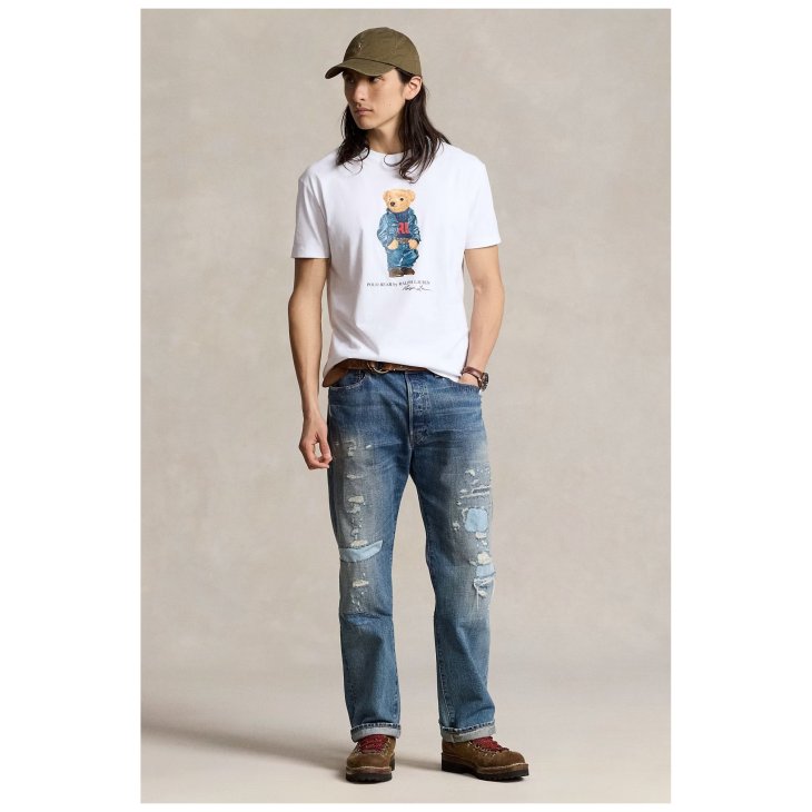 POLO RALPH LAUREN CUSTOM SLIM FIT POLO BEAR JERSEY T-SHIRT