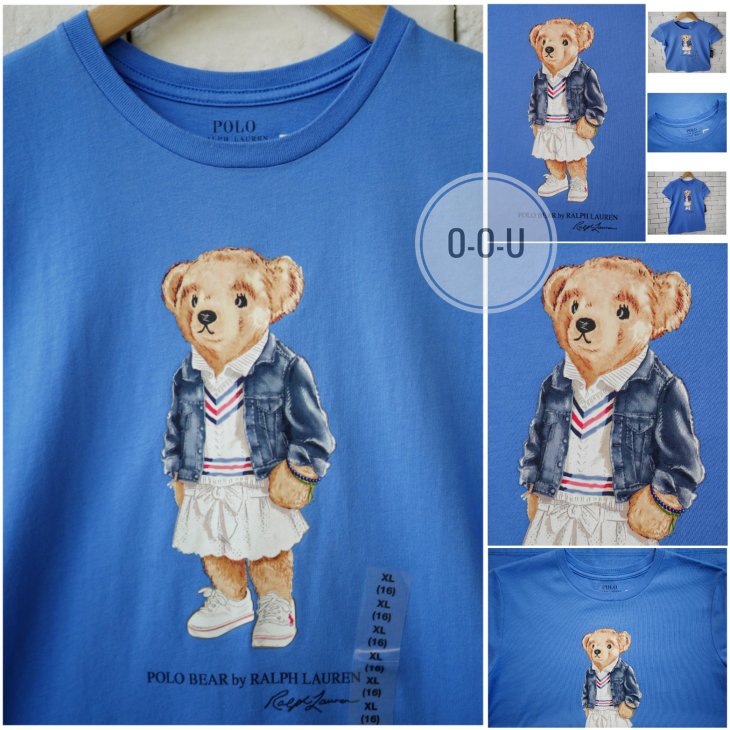 POLO RALPH LAUREN GIRLS POLO BEAR COTTON T-SHIRT