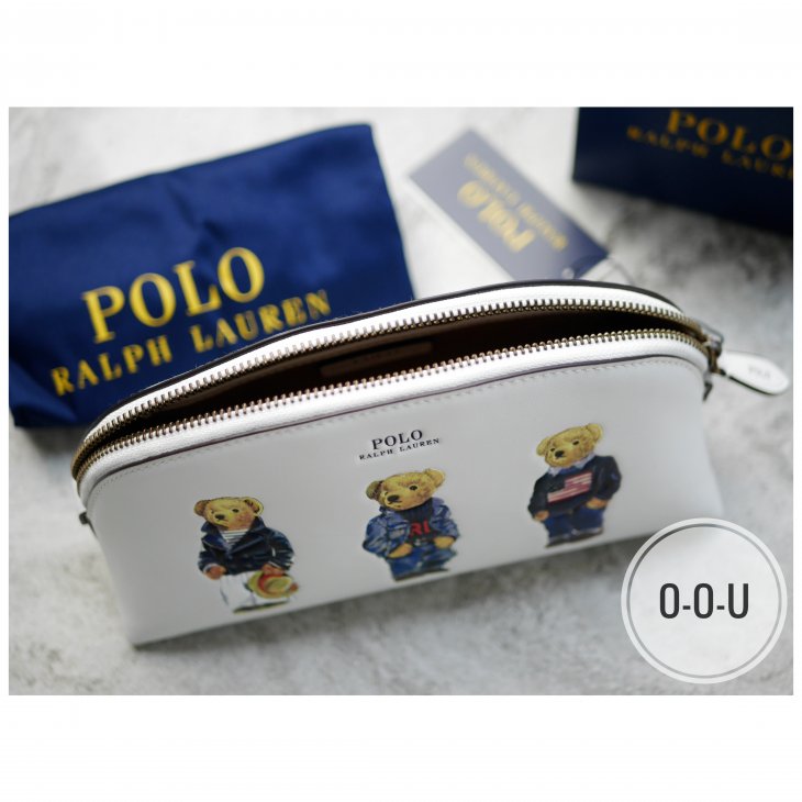 POLO RALPH LAUREN POLO BEAR LEATHER COSMETIC POUCH