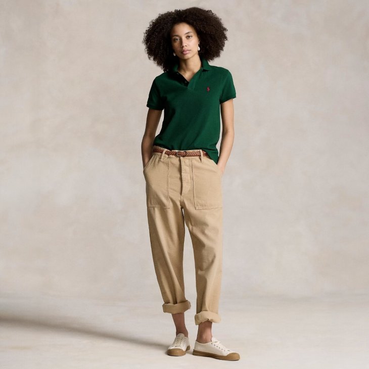 POLO RALPH LAUREN WOMEN CLASSIC FIT MESH POLO SHIRT